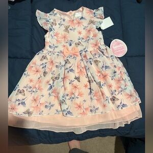 Nannette Floral Easter Kids Dress - Pink and Purple